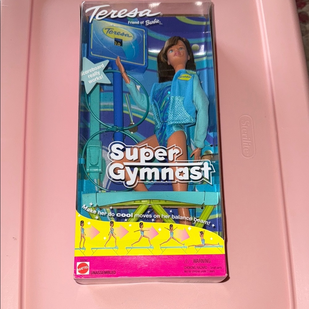 🤸👟Teresa Friend of Barbie Super Gymnast Doll Rare (1994, Mattel #55902)